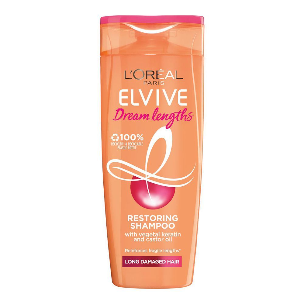 L'Oreal Paris Elvive Dream Lengths Restoring Shampoo, For Damaged Hair, 400ml