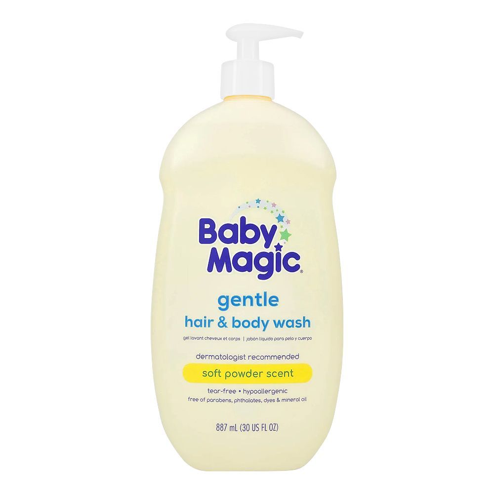 Baby Magic Gentle Hair & Body Wash, Soft Powder Scent, Paraben Free, 887ml