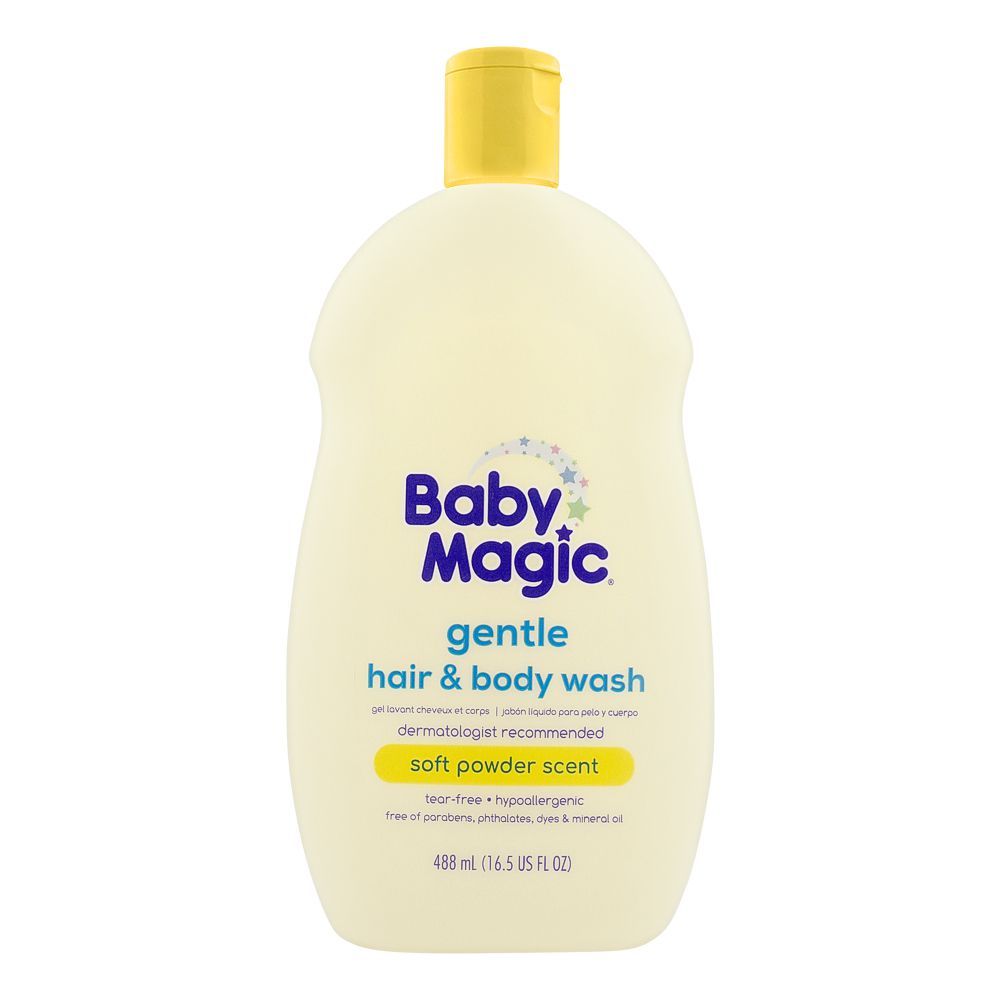 Baby Magic Gentle Hair & Body Wash, Soft Powder Scent, Paraben Free, 488ml