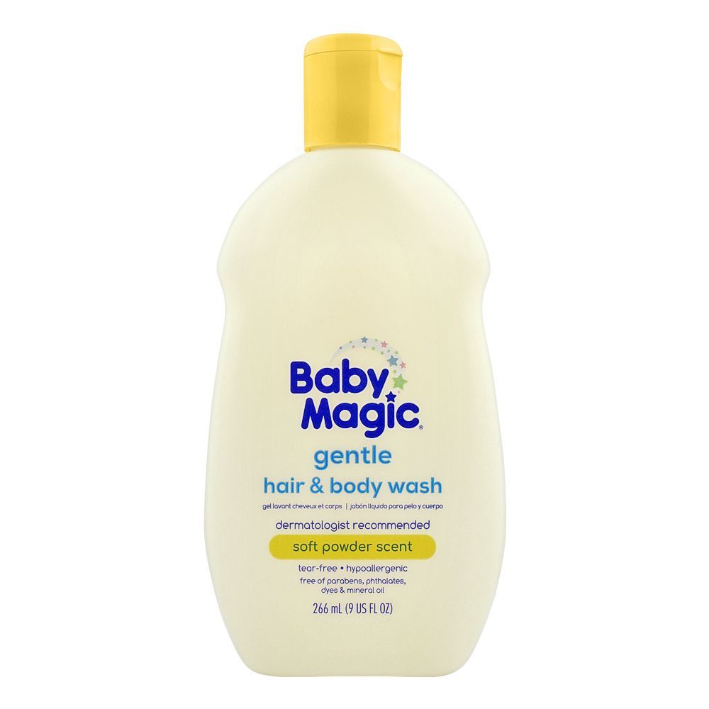 Baby Magic Gentle Hair & Body Wash, Soft Powder Scent, Paraben Free, 266ml