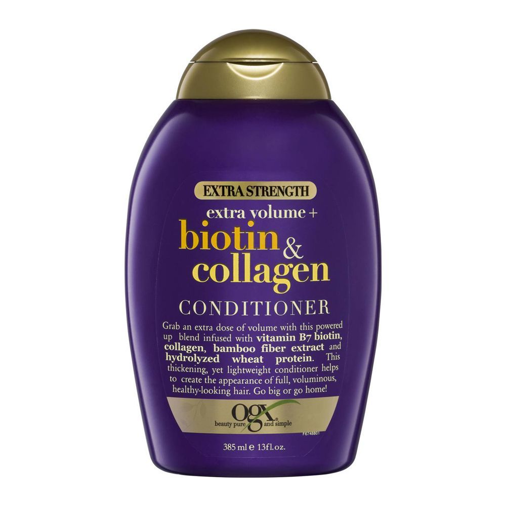 OGX Extra Volume + Biotin & Collagen Conditioner, Sulfate Free, Extra Strength, 385ml