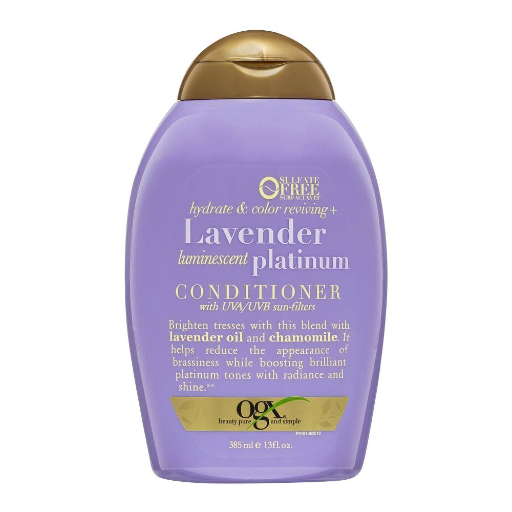 OGX Hydrate & Color Reviving + Lavender Luminescent Platinum Conditioner, Sulfate Free, 385ml