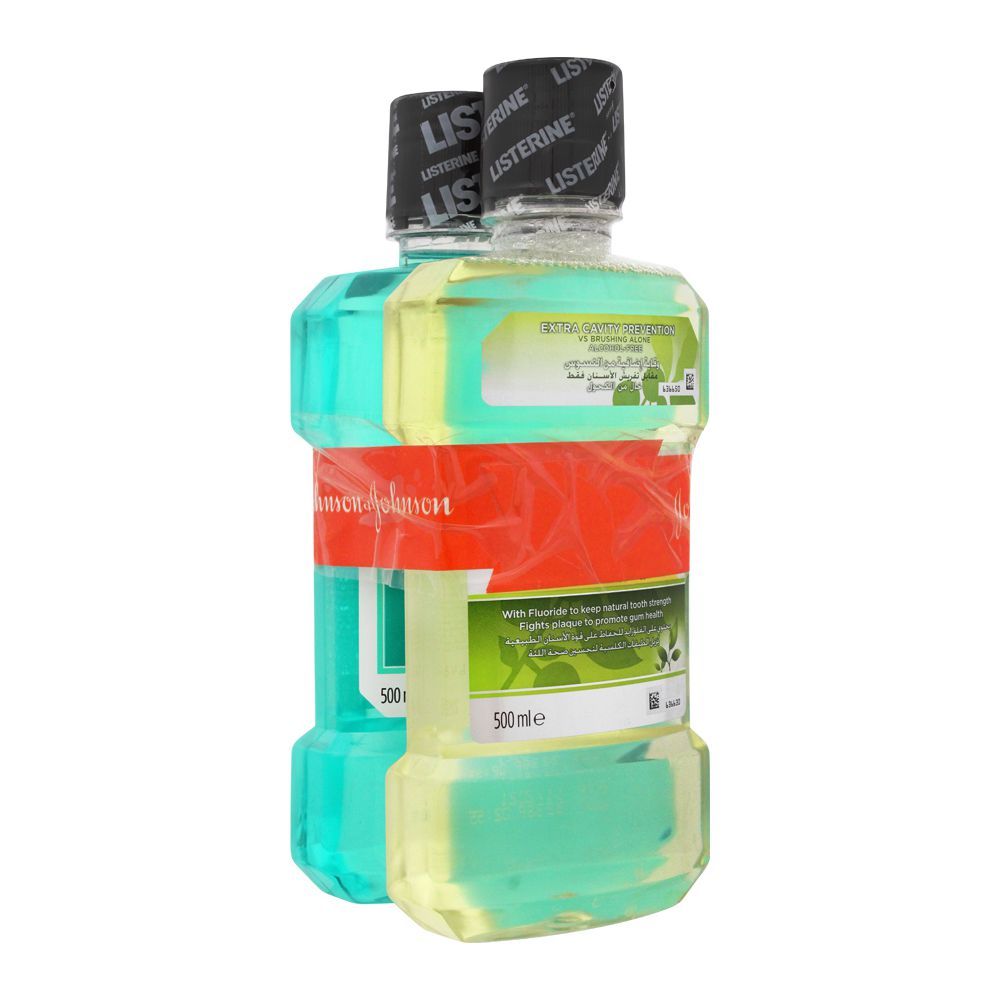 Listerine Fresh Burst Antiseptic Mouthwash 500ml + FREE Green Tea Mouthwash