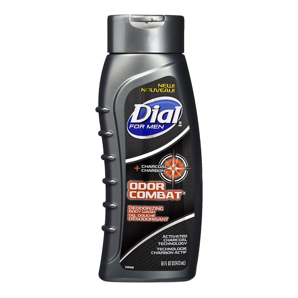 Dial For Men Odor Combat Charcoal + Carbon Deodorizing Body Wash, 473ml