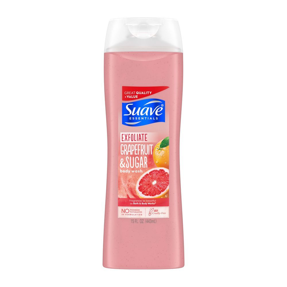 Suave Essentials Exfoliate Grapefruit & Sugar Body Wash, 443ml
