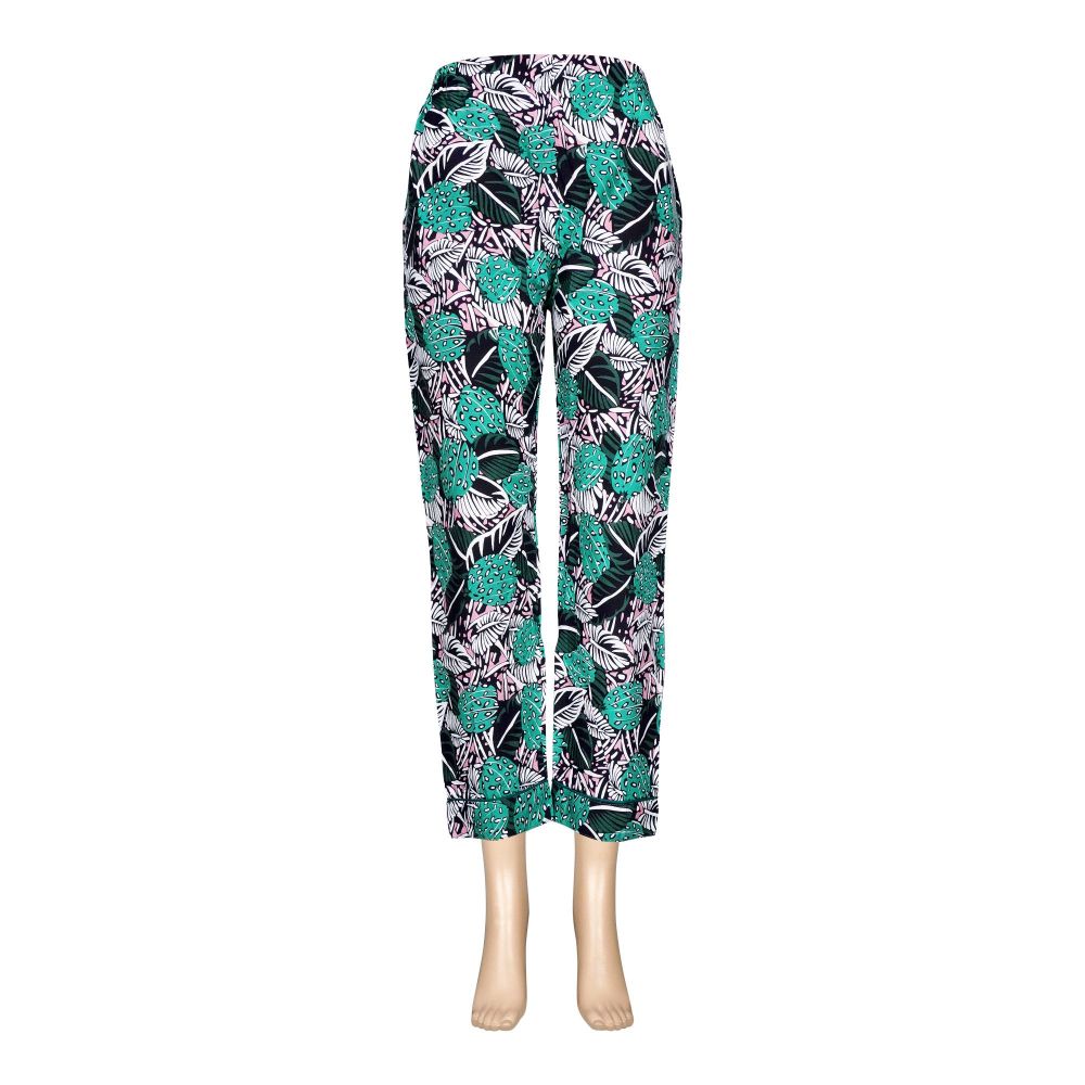 Basix Women's Linen Pajama, Aquamarine Green Sky and Stars, 112