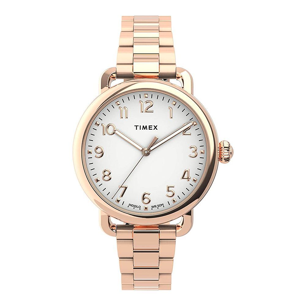 Timex Women's Standard Stainless Steel 34mm Watch, Golden, TW2U14000