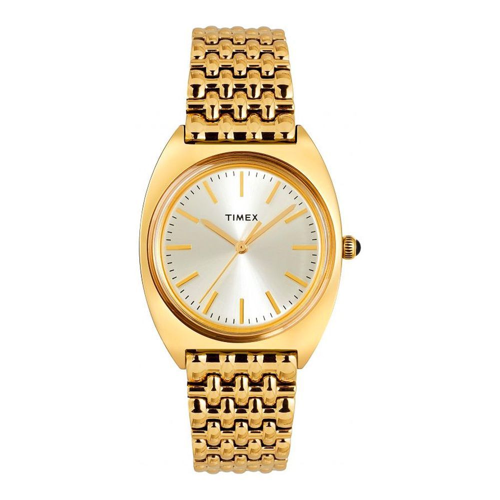 Timex Women's Milano 33mm Stainless Steel Bracelet Watch, Golden, TW2T90400