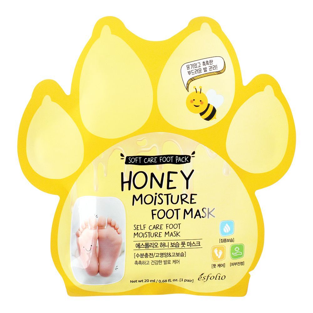 Esfolio Honey Moisture Foot Mask 100ml, 5 Pairs