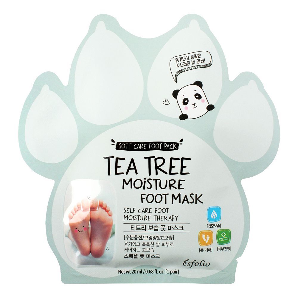 Esfolio Tea Tree Moisture Foot Mask 100ml, 5 Pairs