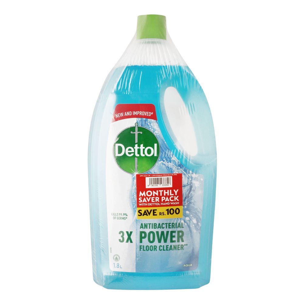 Dettol Multi-Purpose Aqua Cleaner, 1.8 Liters, With Hand Wash, 150ml
