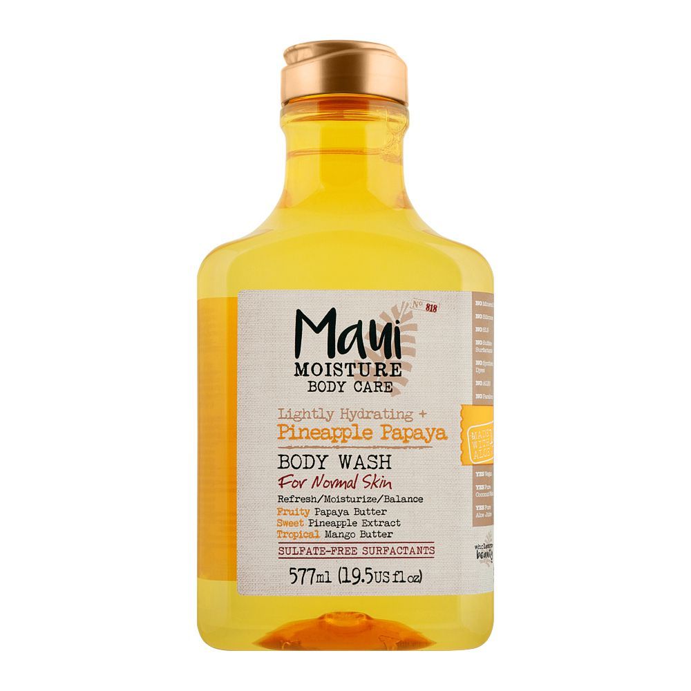 Maui Moisture Body Care Lightly Hydrating + Pineapple Papaya Body Wash, For Normal Skin, 577ml