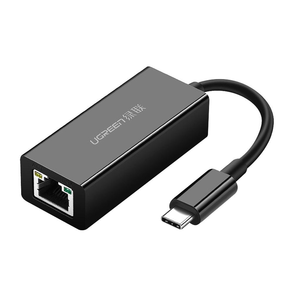 UGreen USB-C Gigabit Ethernet Network Adapter, Black, 50307