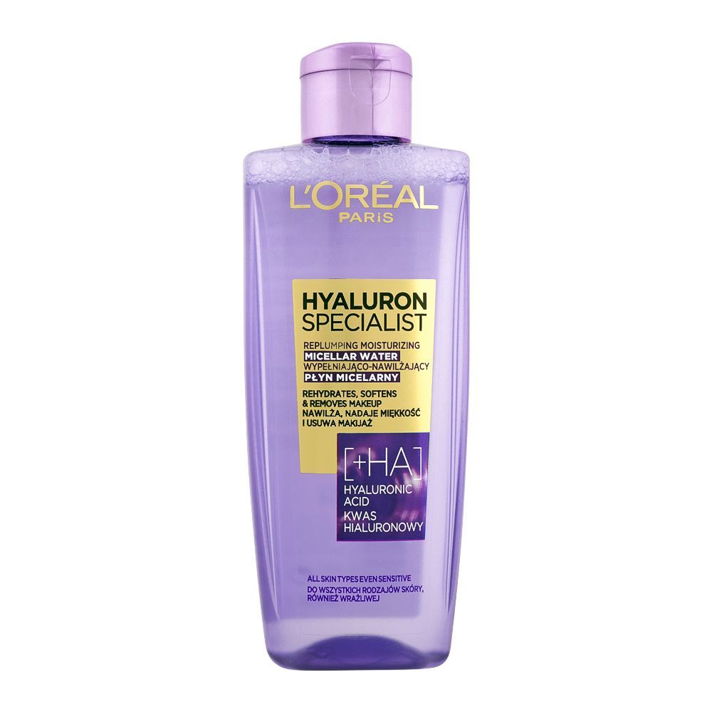 L'Oreal Paris Hyaluron Specialist Replumping Moisturizing Micellar Water, All Skin Types, 200ml