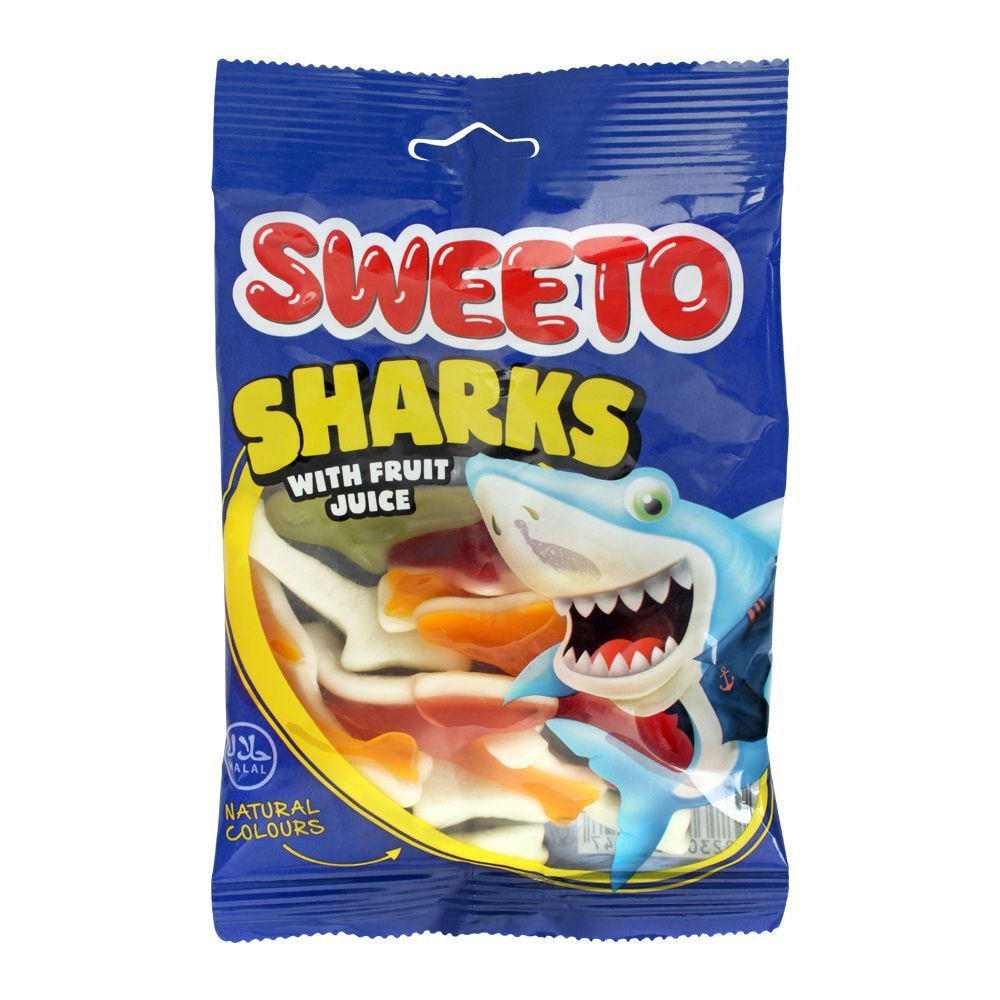 Sweeto Sharks Gummy Jelly Pouch, 80g