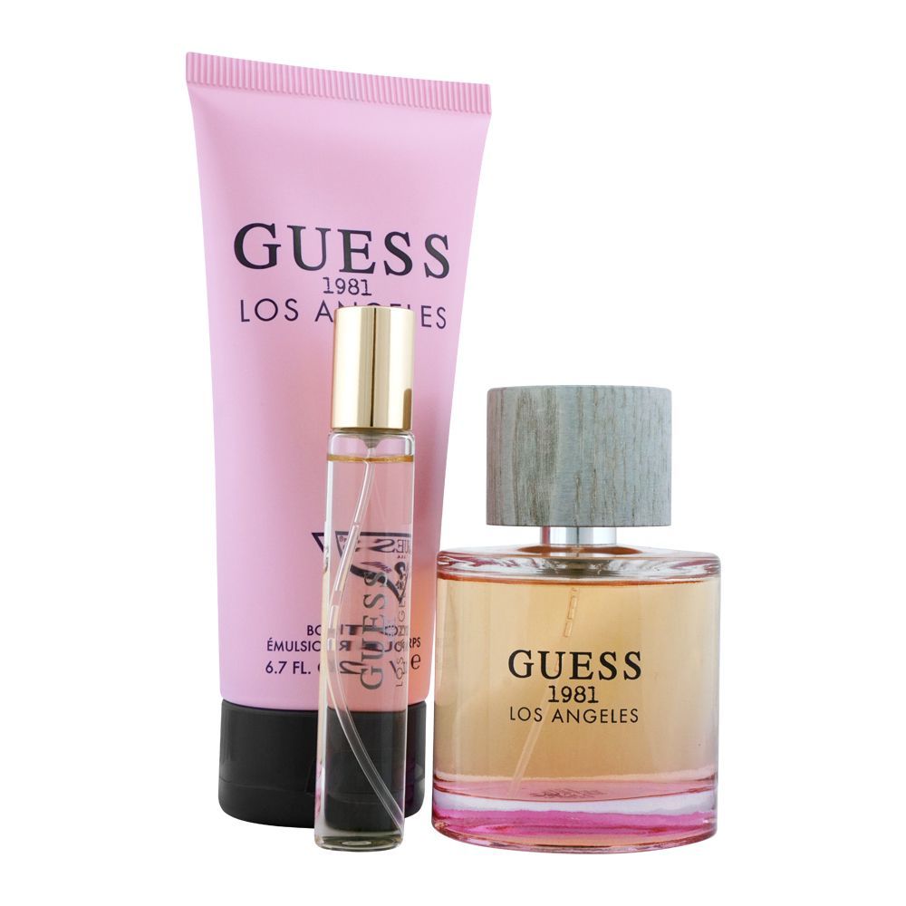 Guess 1981 Los Angeles Perfume Set For Women, EDT 100ml + Body Lotion 200 + Travel Spray 15ml