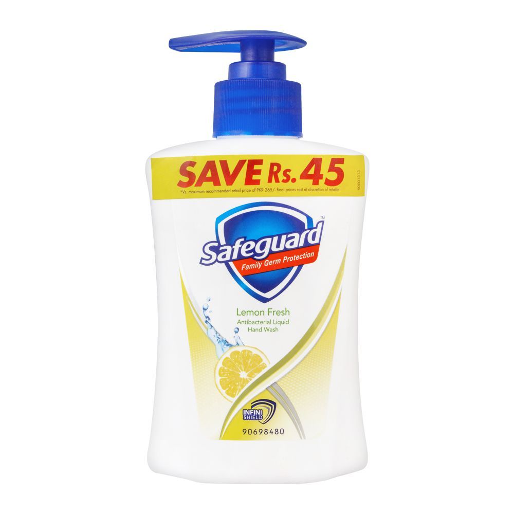 Safeguard Lemon Fresh Antibacterial Liquid Hand Wash, 200ml