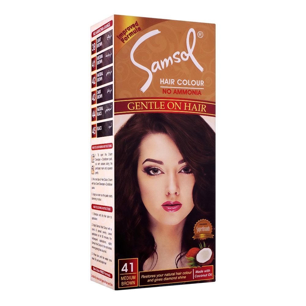 Samsol No Ammonia Hair Colour, 41 Medium Brown