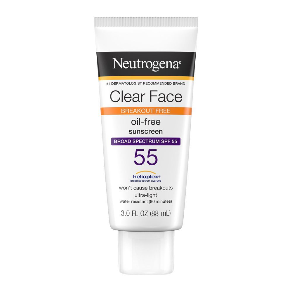 Neutrogena Clear Face Oil-Free Sunscreen, SPF 55, 88ml