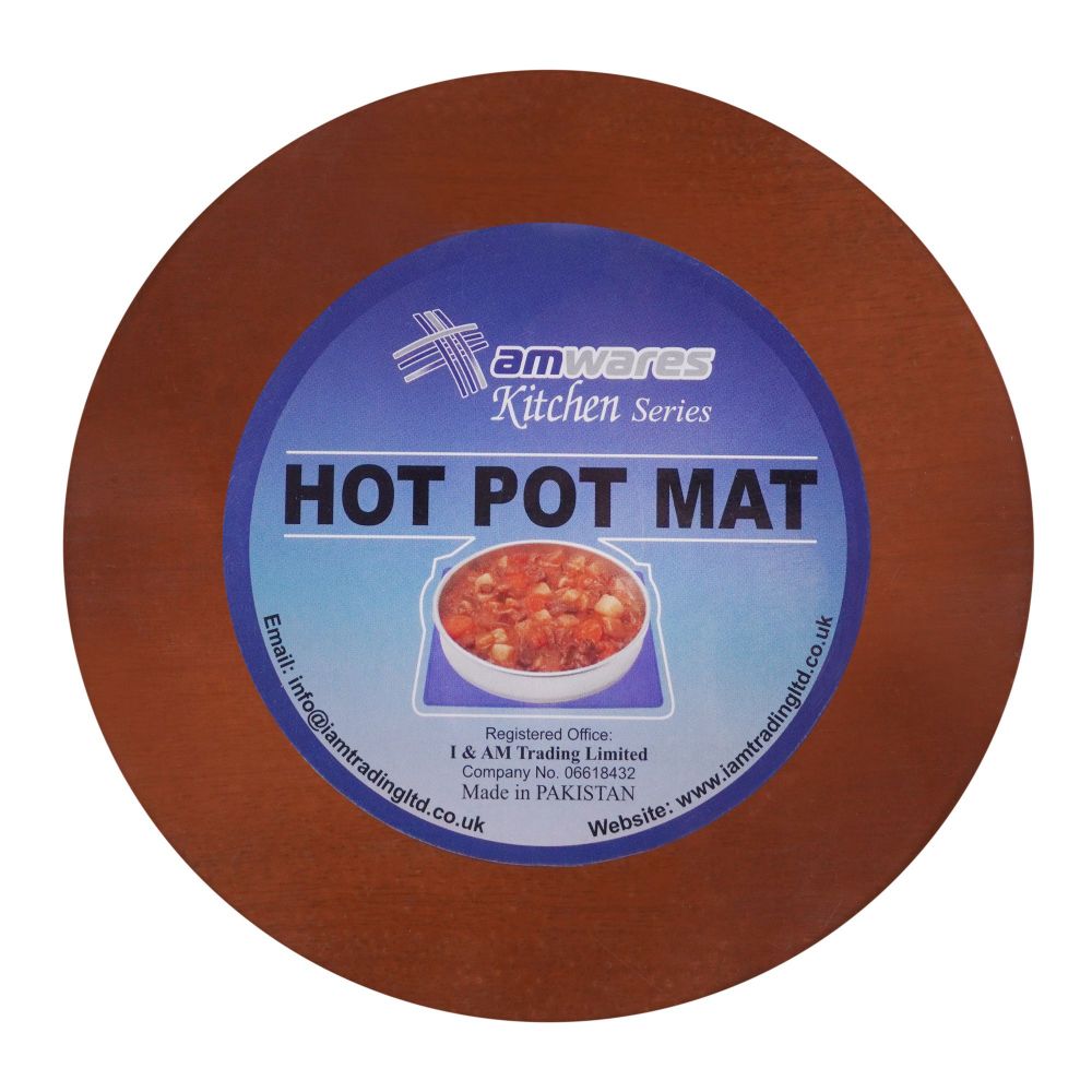 Amwares Mango Wood Hot Pot Mat, 5.5 Inches, 00901