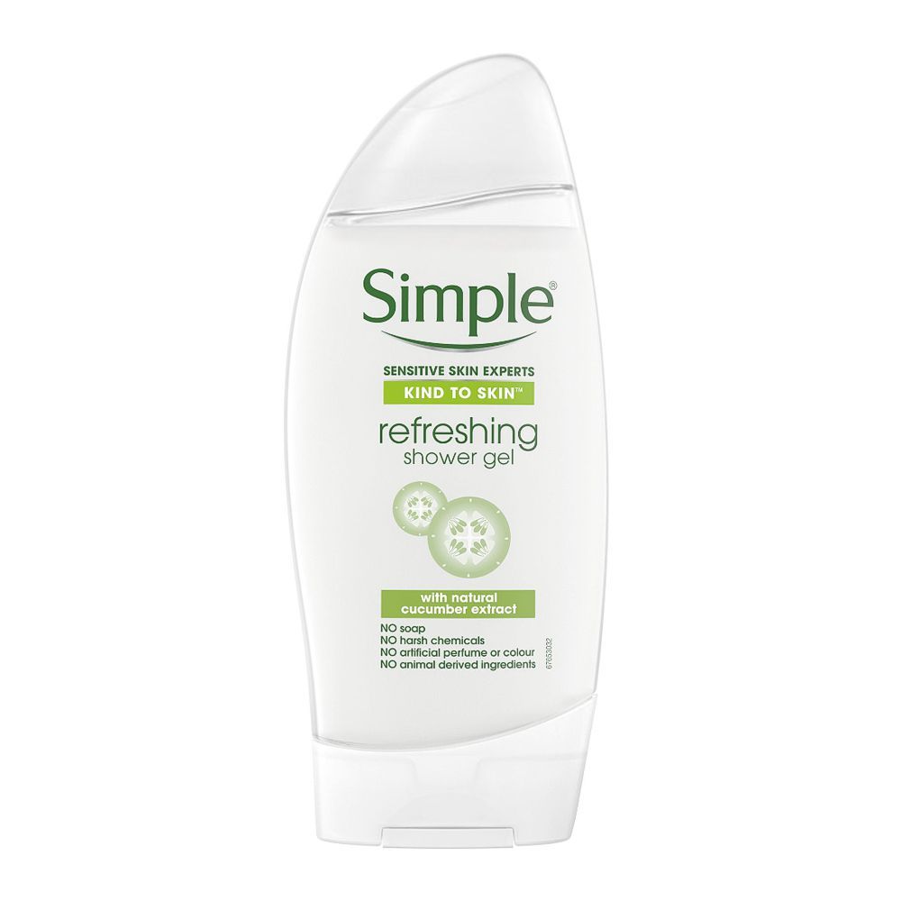 Simple Kind To Skin Natural Cucumber Extract Refreshing Shower Gel, 250ml