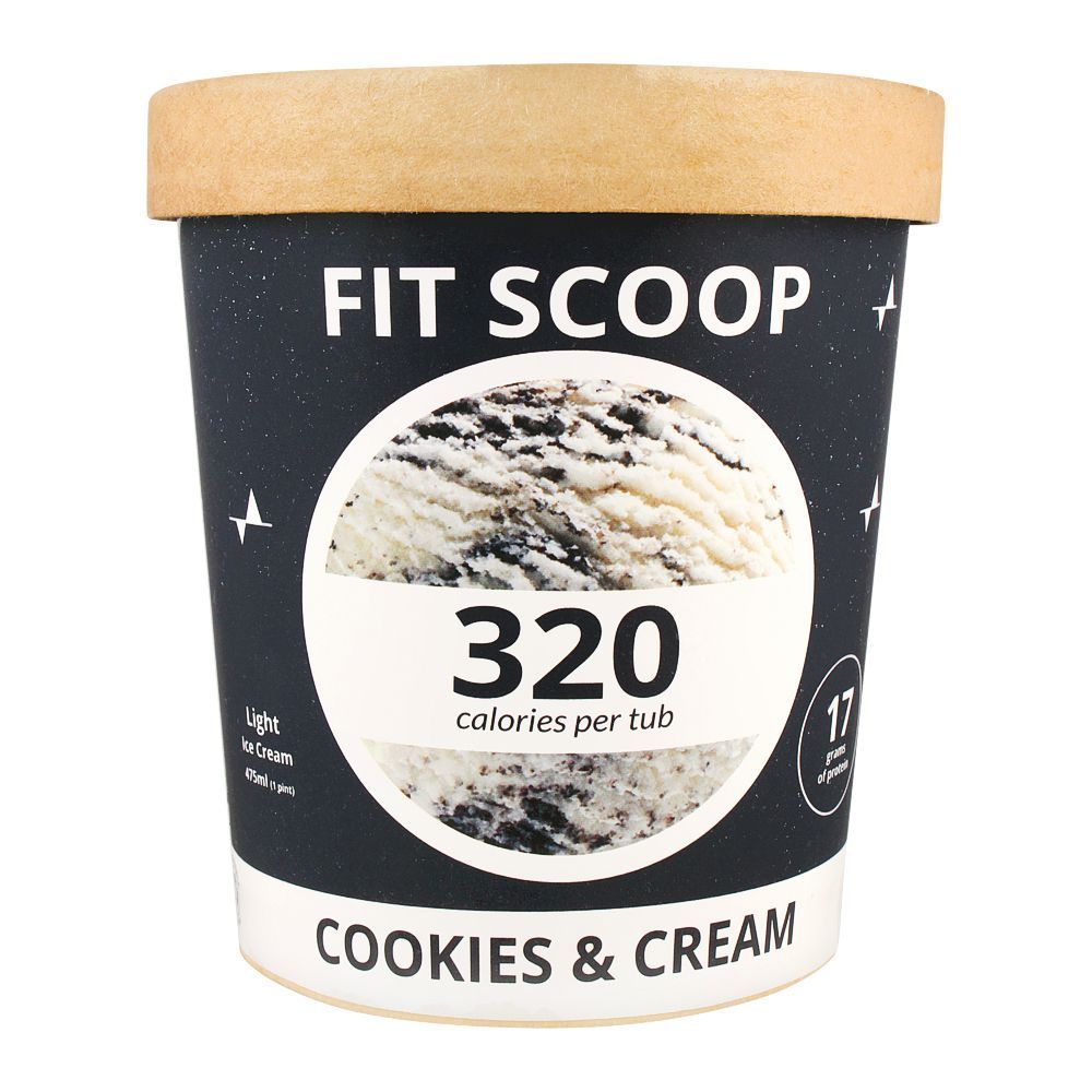Fit Scoop Cookies & Cream Light Ice Cream, 475ml