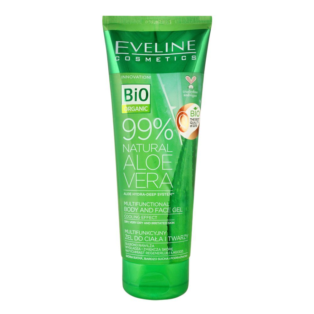 Eveline Bio Organic 99% Natural Aloe Vera Multifunctional Body And Face Gel, 250ml