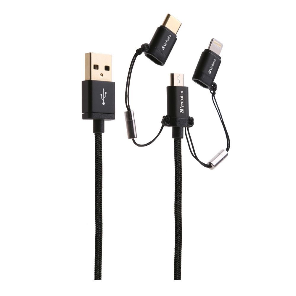 Verbatim Micro USB/Lightening/Type-C To USB-A Cable, 120cm, 65385