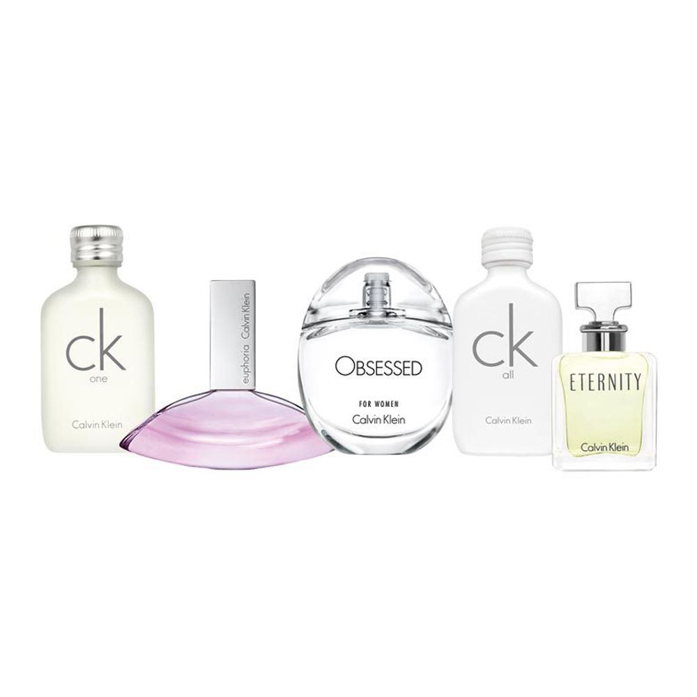 Calvin Klein Mini Perfume Set For Women, One 10ml + Euphoria 4ml + All 10ml + Obsessed 5ml + Eternity 5ml