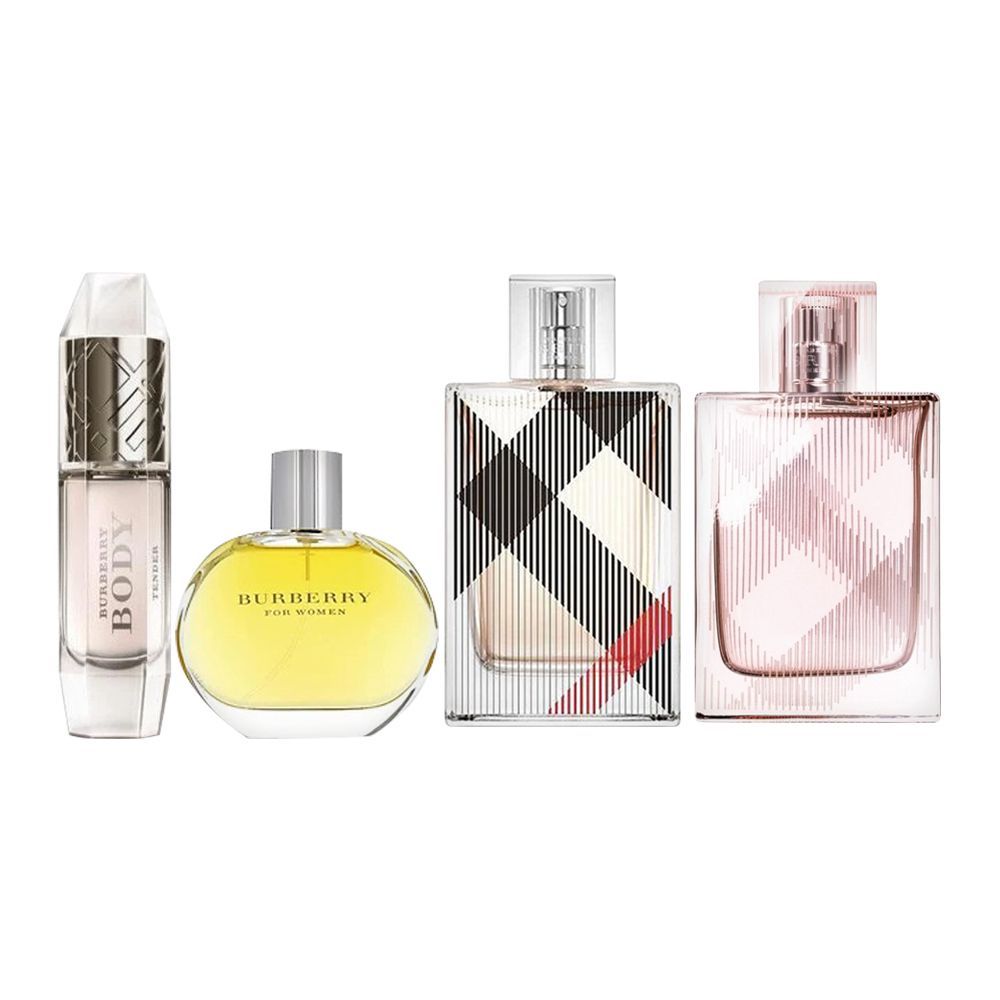Burberry Mini Perfume For Women, Body EDP 4.5ml + Classic EDP 4.5ml + Brit EDP 5ml + Brit Sheer EDT 5ml