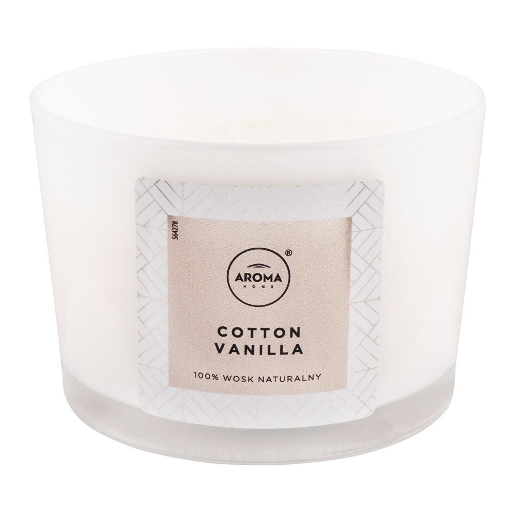 Aroma Home Natural Wax Cotton Vanilla Scented Candle, 115g