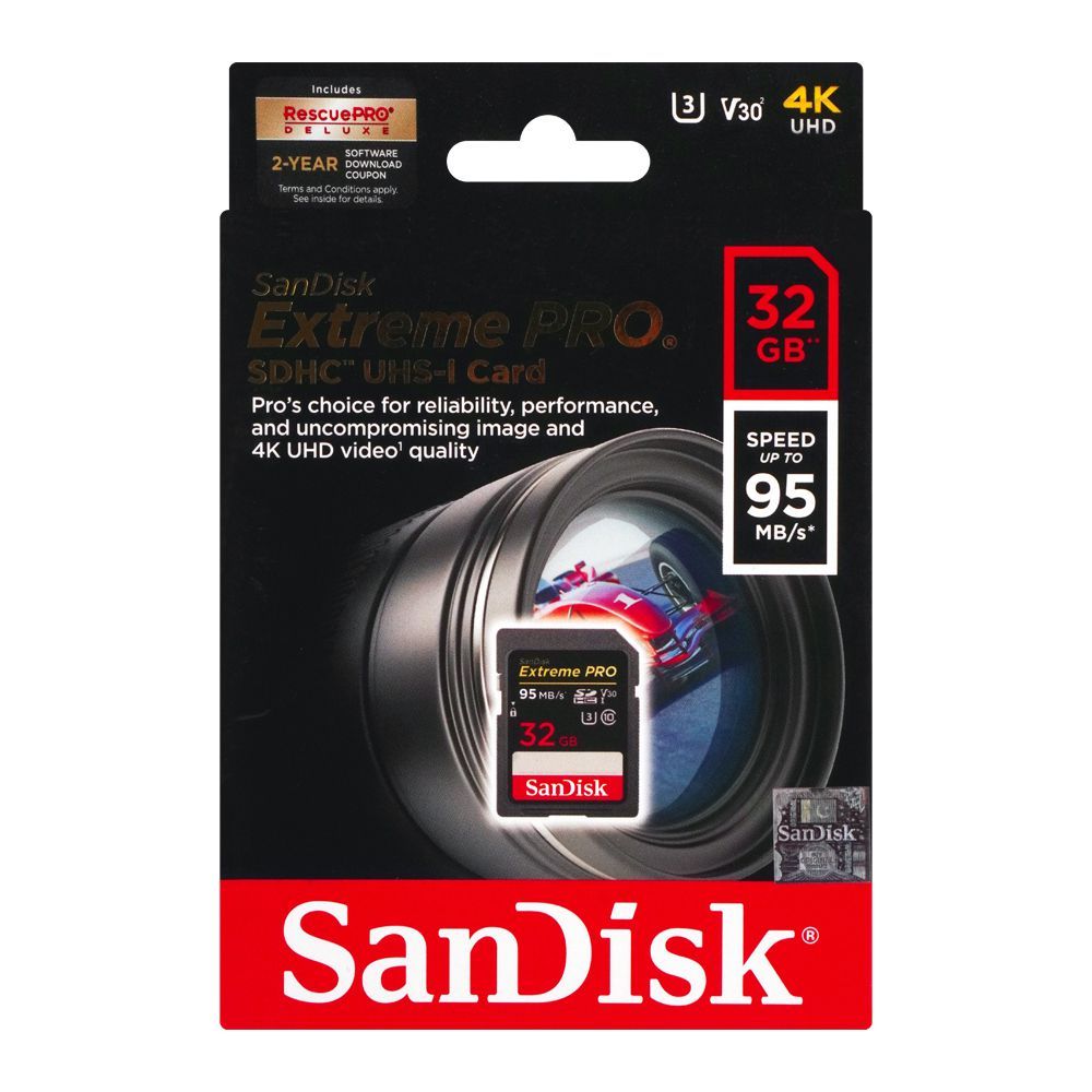 Sandisk Extreme Pro SDHC UHS-1 Card, 32GB