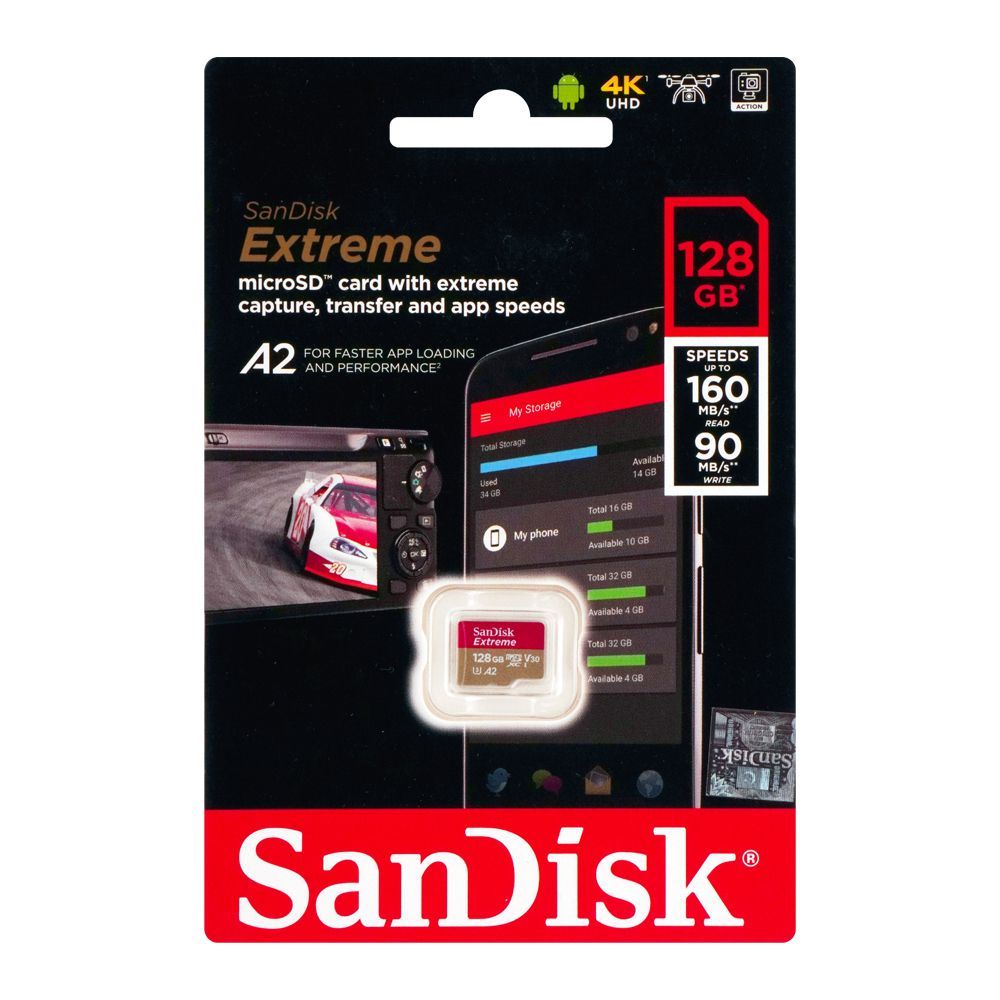 Sandisk Extreme MicroSD Card, 128GB