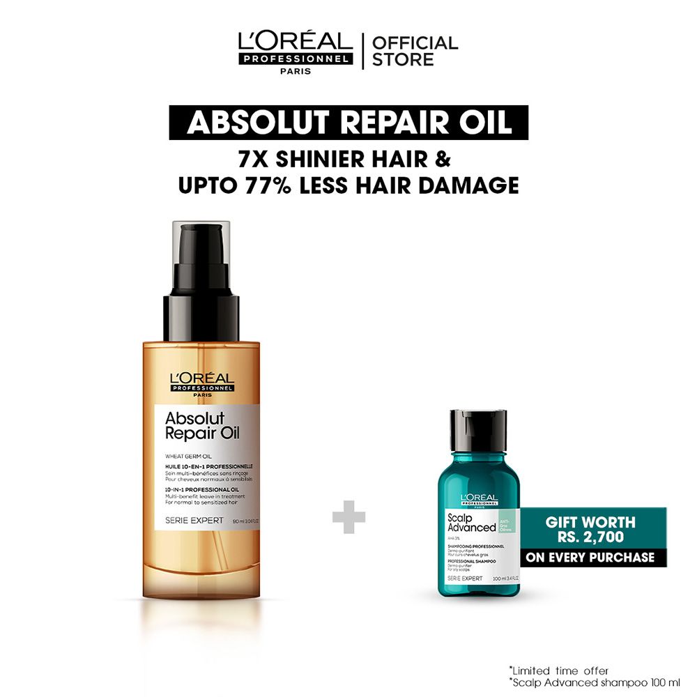 L'Oreal Professionnel Serie Expert Absolut Repair Oil 90 ML - For Dry and Damaged Hair With Wheat Protein