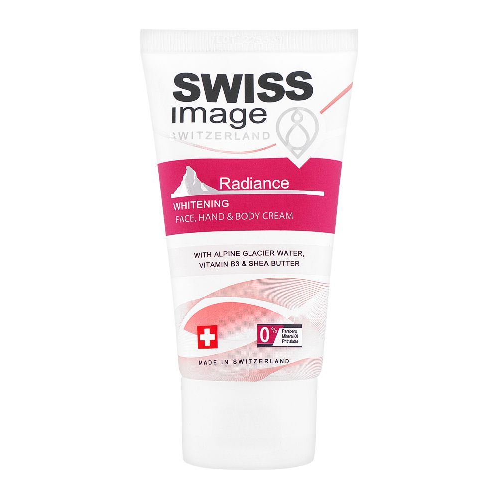 Swiss Image Radiance Whitening Face, Hand & Body Cream, Paraben Free, 75ml