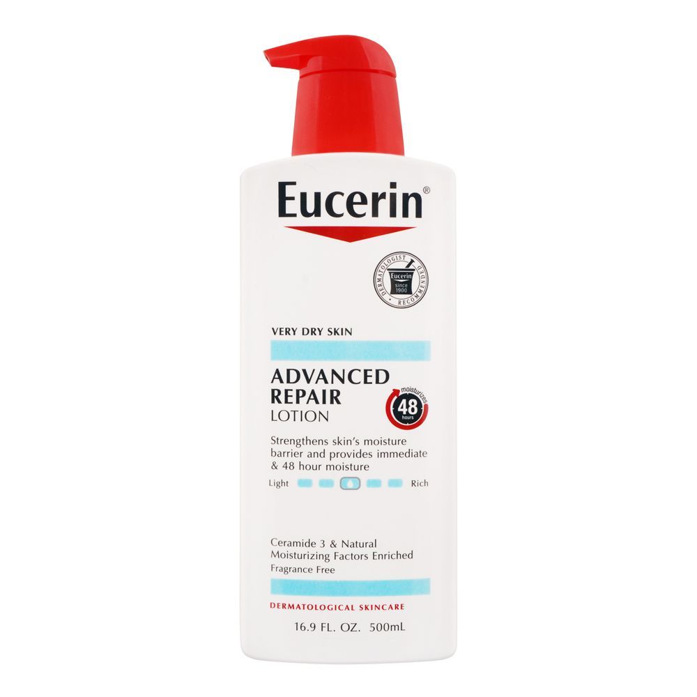 Eucerin Advanced Repair Lotion, Very Dry Skin, Fragrance Free, 500ml