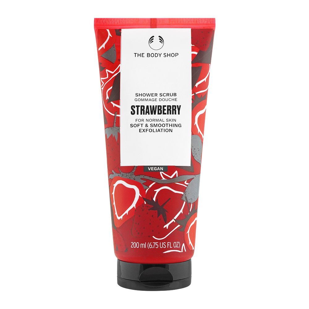 The Body Shop Strawberry Soft & Smoothing Exfoliation Vegan Shower Scrub, 200ml