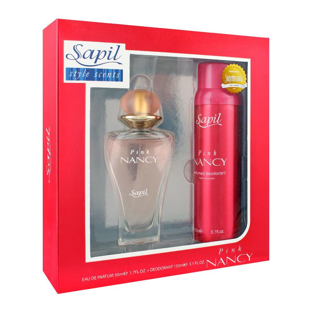 Sapil Pink Nancy For Women Perfume Set, EDP 50ml + Deodorant Spray 150ml