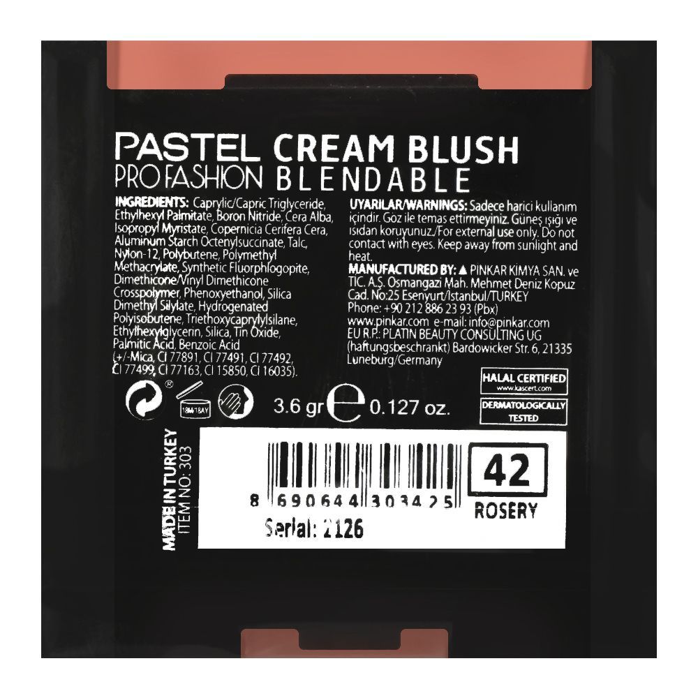 Purchase Pastel Pro Fashion Blendable Cream Blush, 42 Rosery Online at