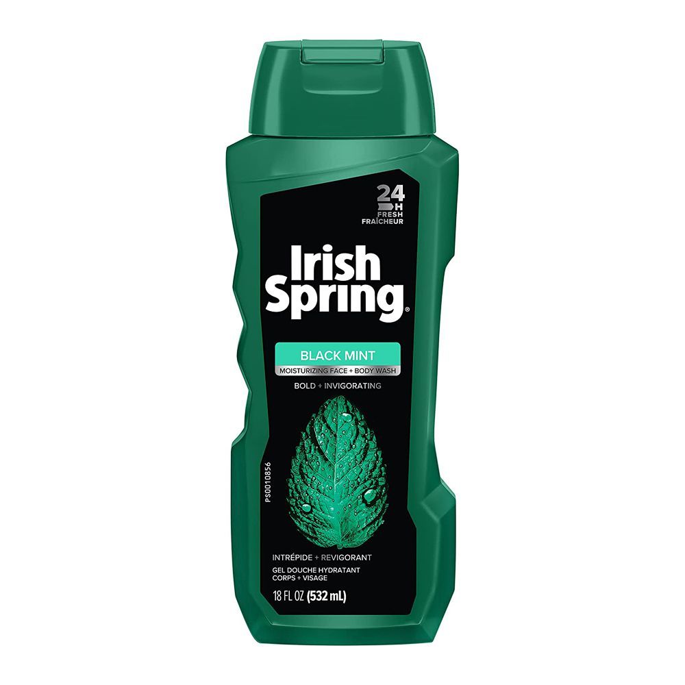 Irish Spring Black Mint Moisturizing Face + Body Wash, 532ml