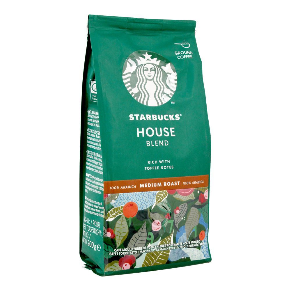 Starbucks House Blend Medium Roast Ground Coffee, 200g