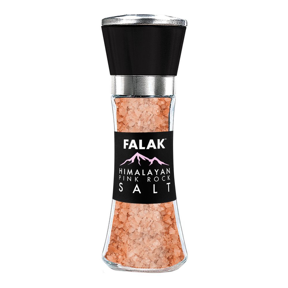 Falak Himalayan Pink Rock Salt, 200g, Grinder Bottle