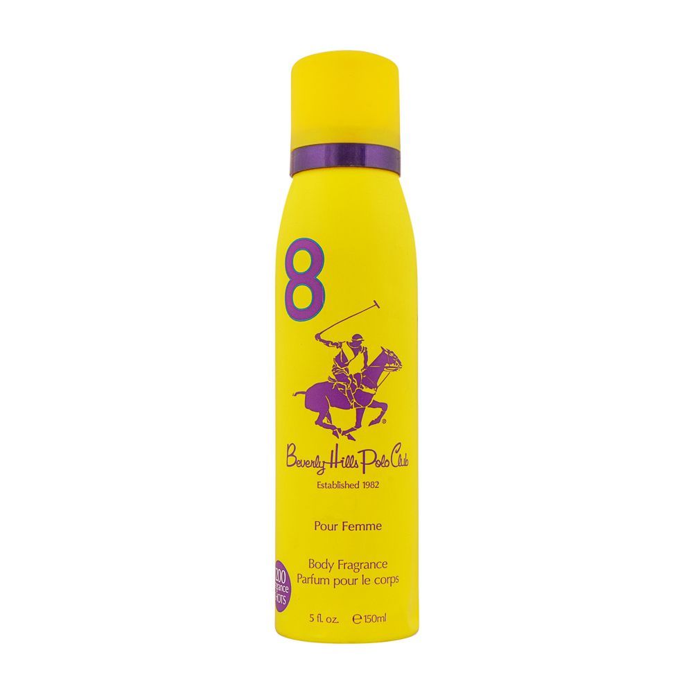 Beverly Hills Polo Club Pour Femme No 8 Deodorant Body Spray, 150ml