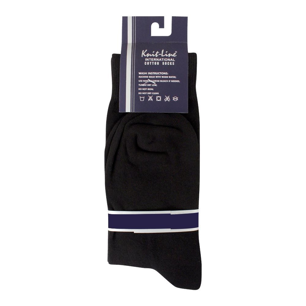 Buy Knit Line Mens Lycra Comfort Cotton Socks, Black Online at Best ...
