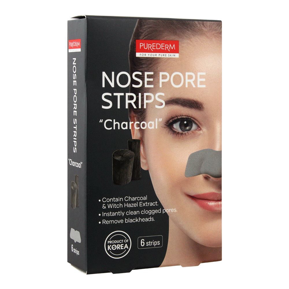 Purederm Charcoal Nose Pore Strips, 6 Strips