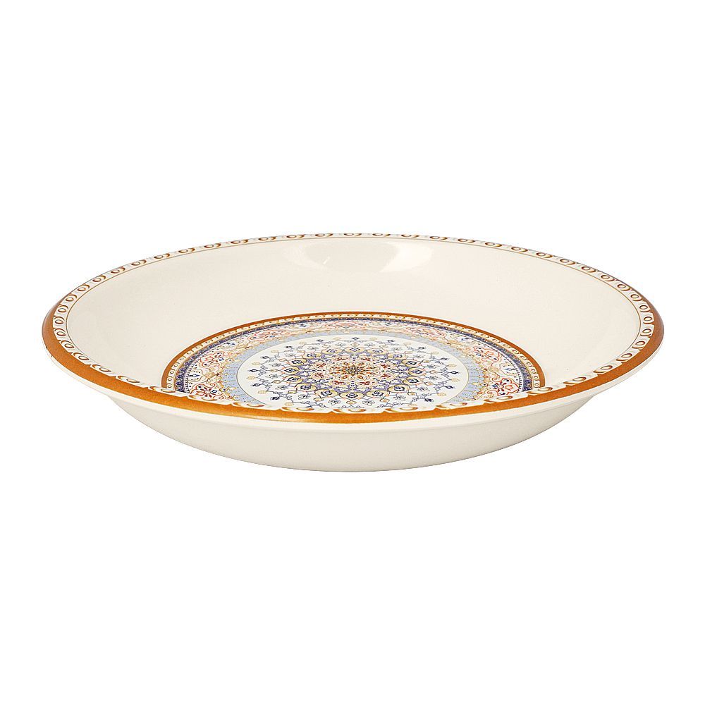 Sky Melamine Nihari Plate, Golden, 8 Inches, Elegant Design, Durable Tableware