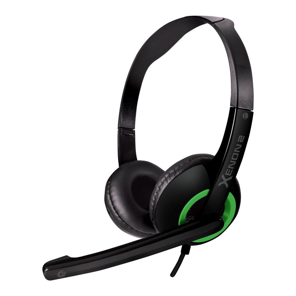 SonicEar Xenon 2 Headphones, Light & Comfortable With Clear Voice Audio, G.Black/Lime Green, 15mW