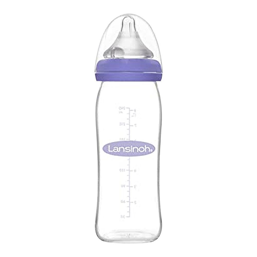 Lansinoh Feeding Bottle With Natural Wave Medium Flow Teat, 240ml, BT75840CT0620