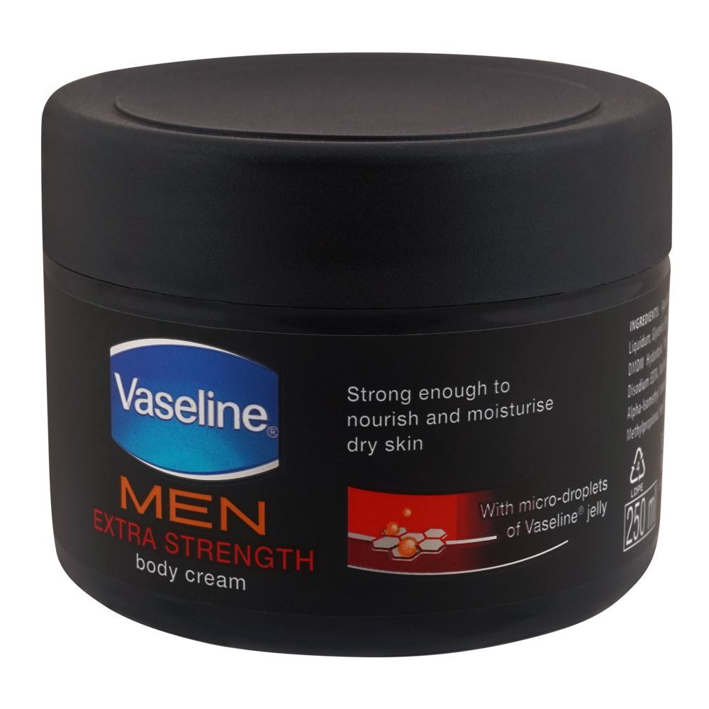 Vaseline Men Extra Strength Dry Skin Body Cream, 250ml