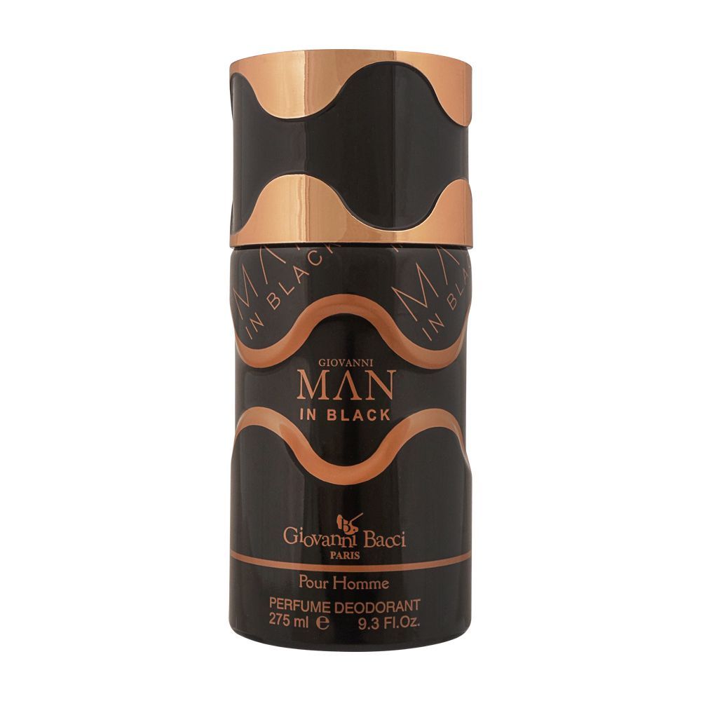 Giovanni Bacci Man In Black Pour Homme Perfume Deodorant Spray, 275ml